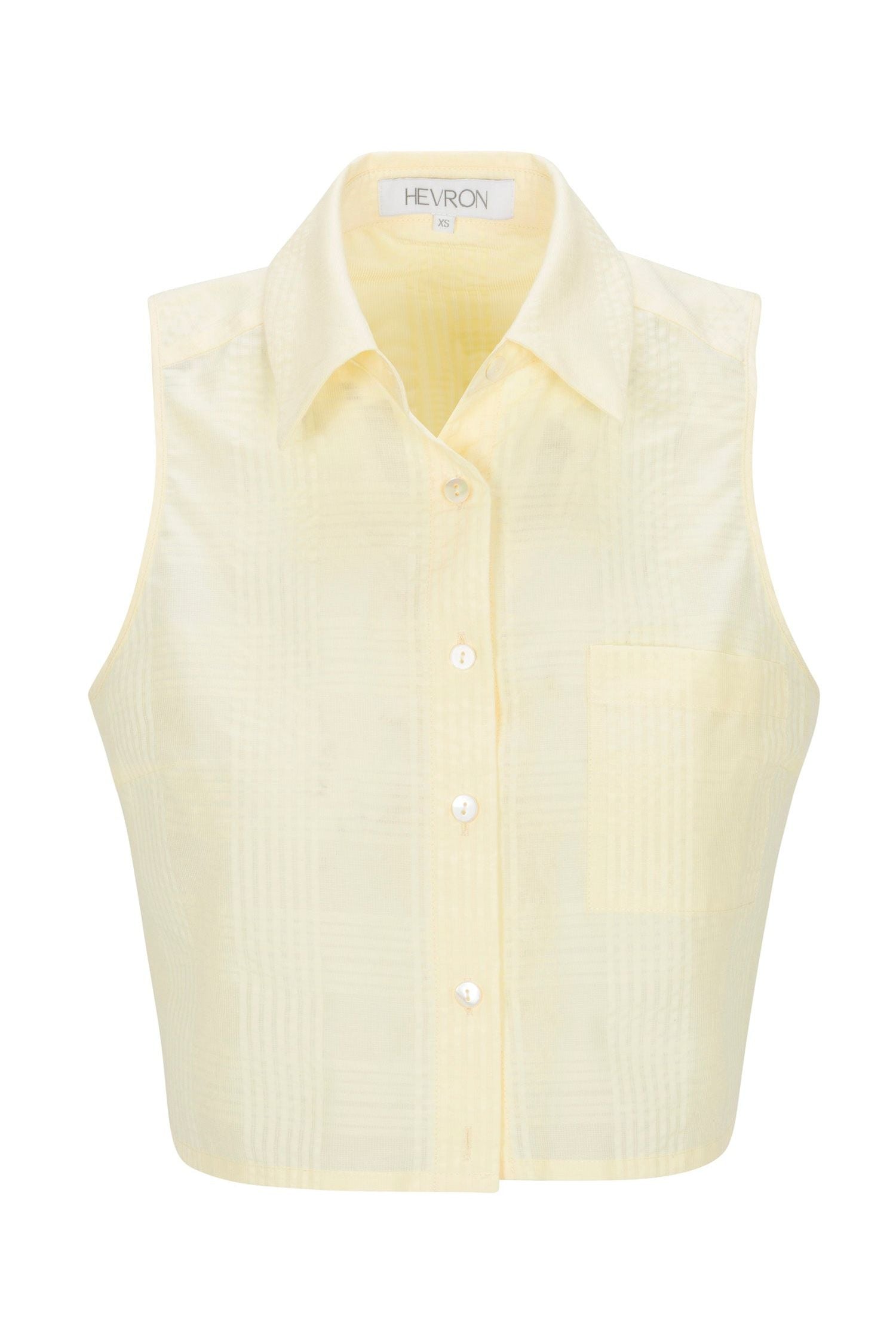 KATJA TOP - BUTTER PLAID HEVRON