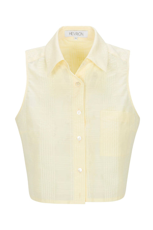 KATJA TOP - BUTTER PLAID HEVRON