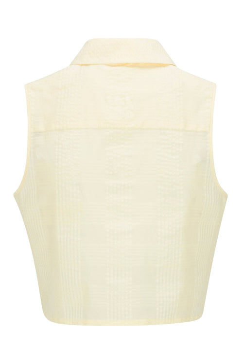 KATJA TOP - BUTTER PLAID HEVRON