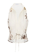 SLOAN VEST  - PAINTED FLOWER CHOCOLATE HEVRON