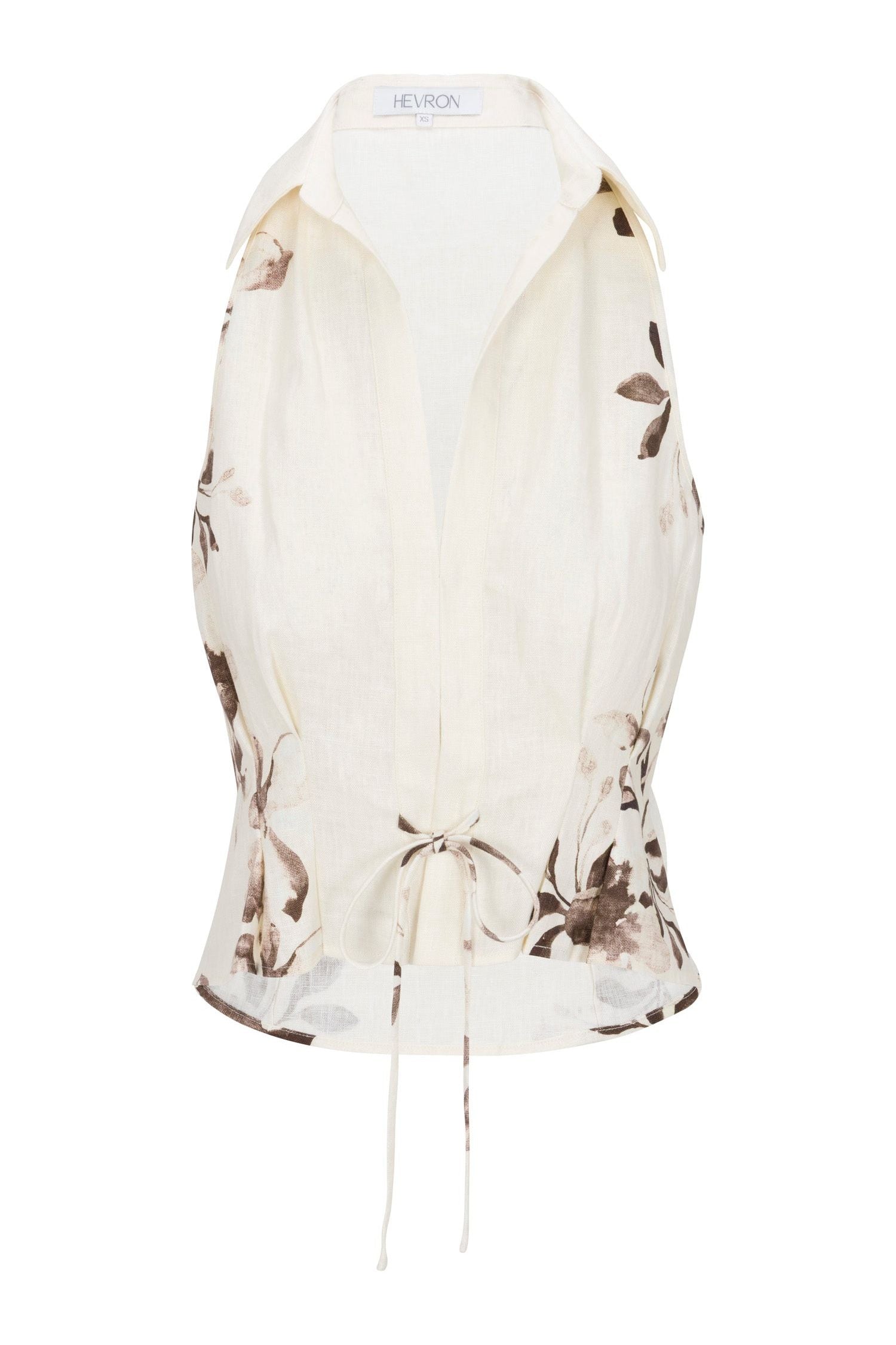 SLOAN VEST  - PAINTED FLOWER CHOCOLATE HEVRON