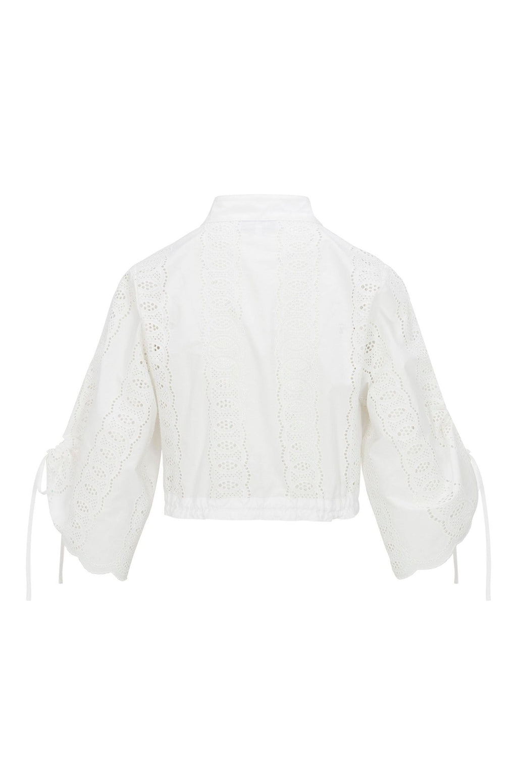 EVA TOP - WHITE EYELET HEVRON