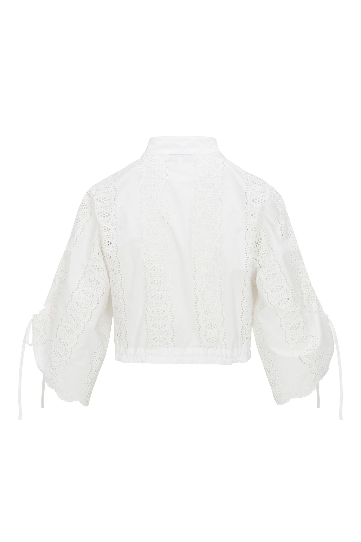 EVA TOP - WHITE EYELET HEVRON