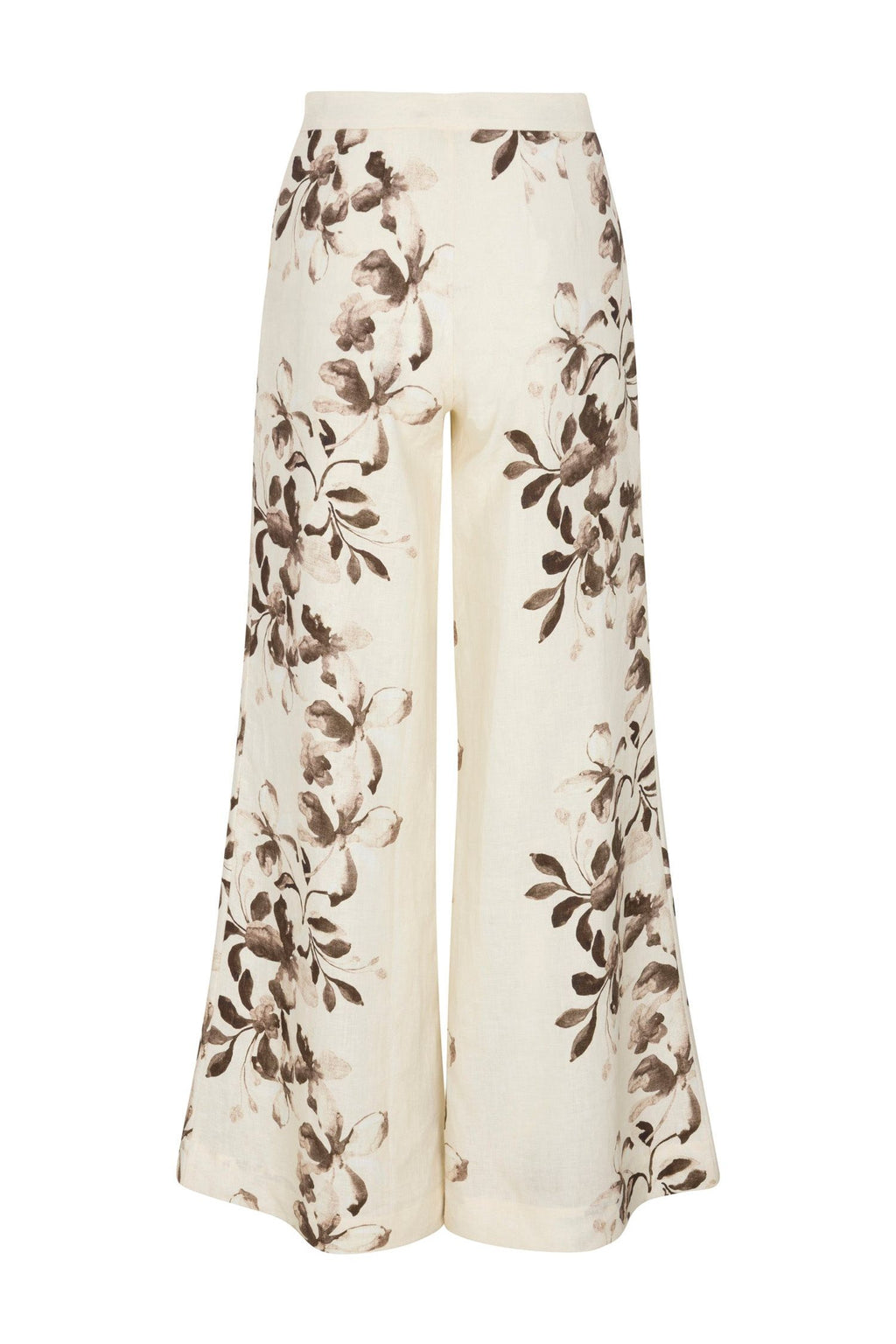 CAPRI PANT - PAINTED FLOWER CHOCOLATE HEVRON