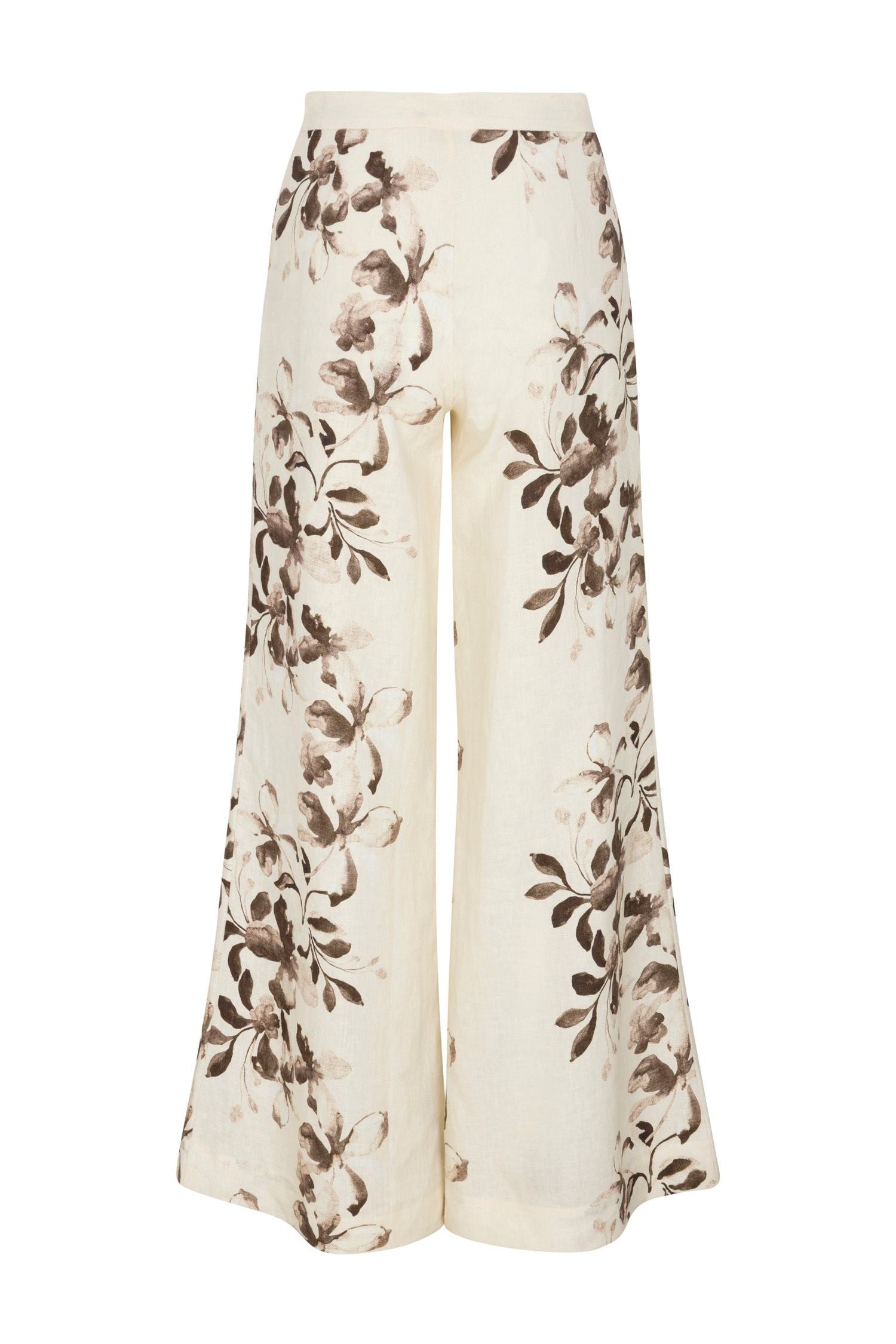 CAPRI PANT - PAINTED FLOWER CHOCOLATE HEVRON