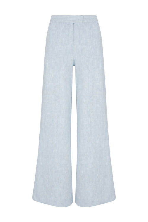 CAPRI PANT - SKY MELANGE HEVRON