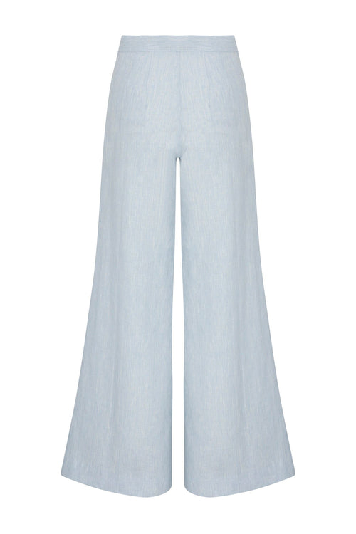 CAPRI PANT - SKY MELANGE HEVRON