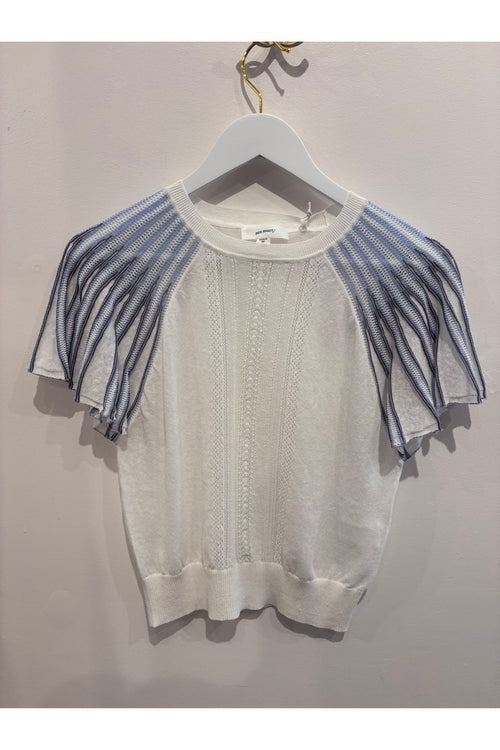 White and Blue Striped Sweater Sita Murt