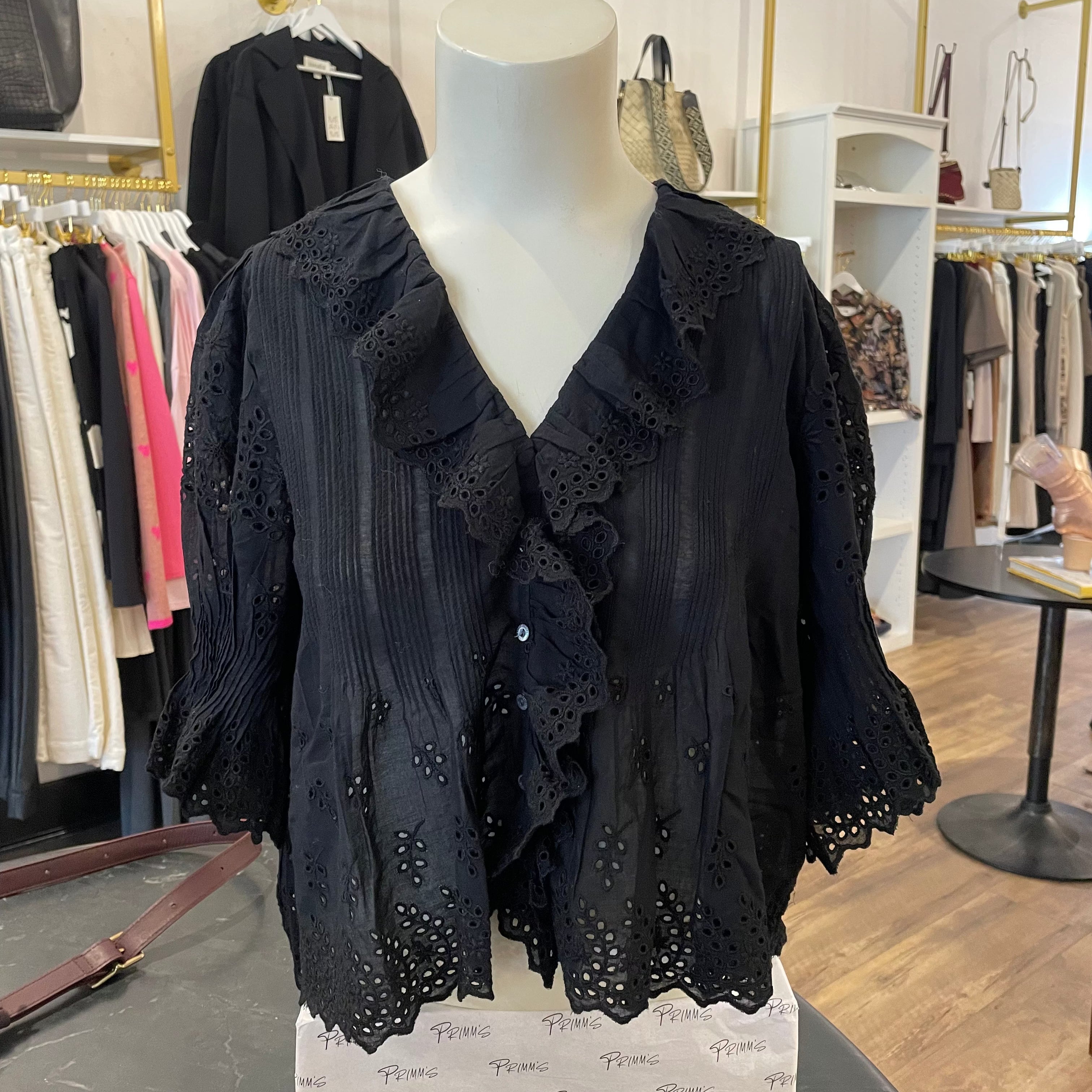 HENRI TOP Black Eyelet Dôen