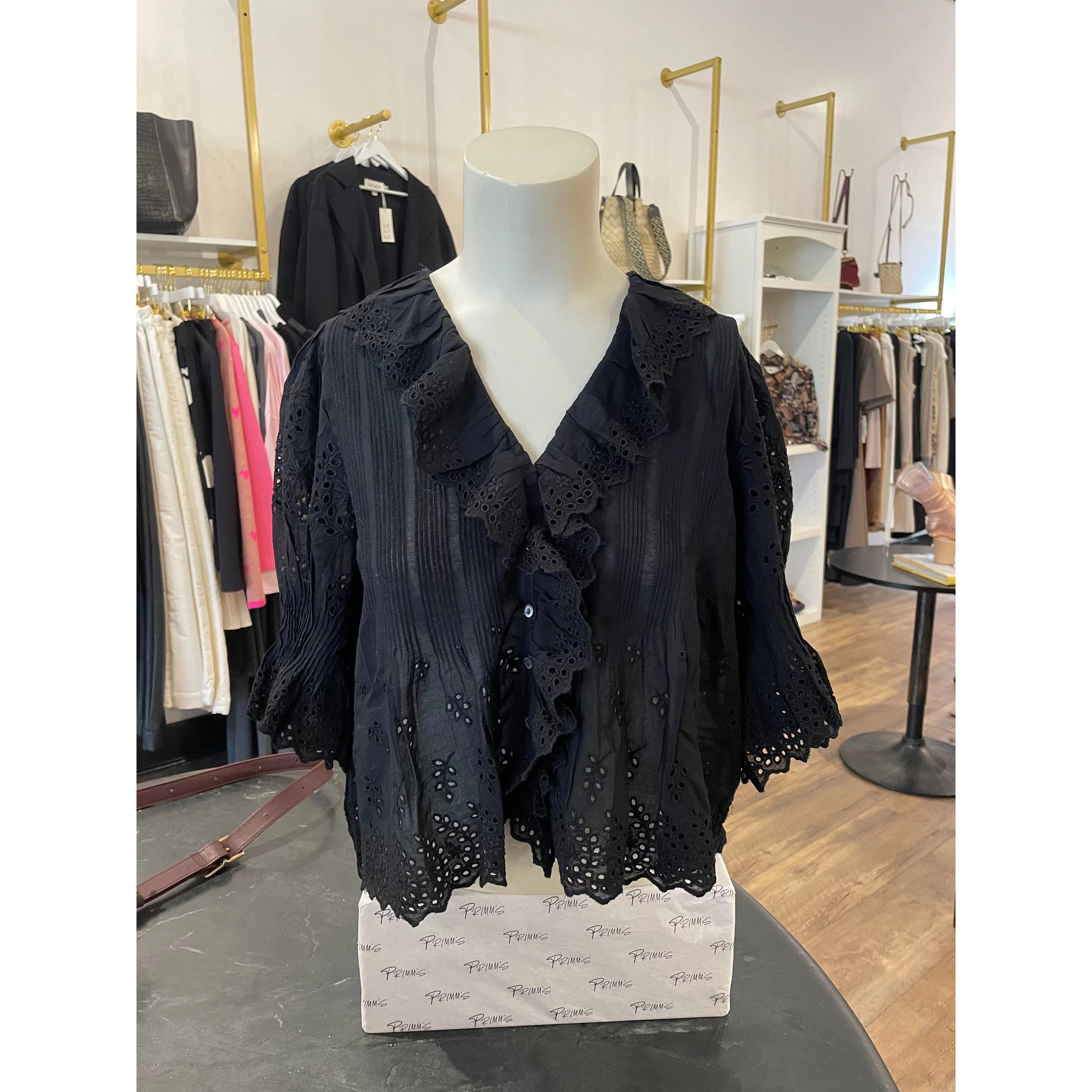 HENRI TOP Black Eyelet Dôen