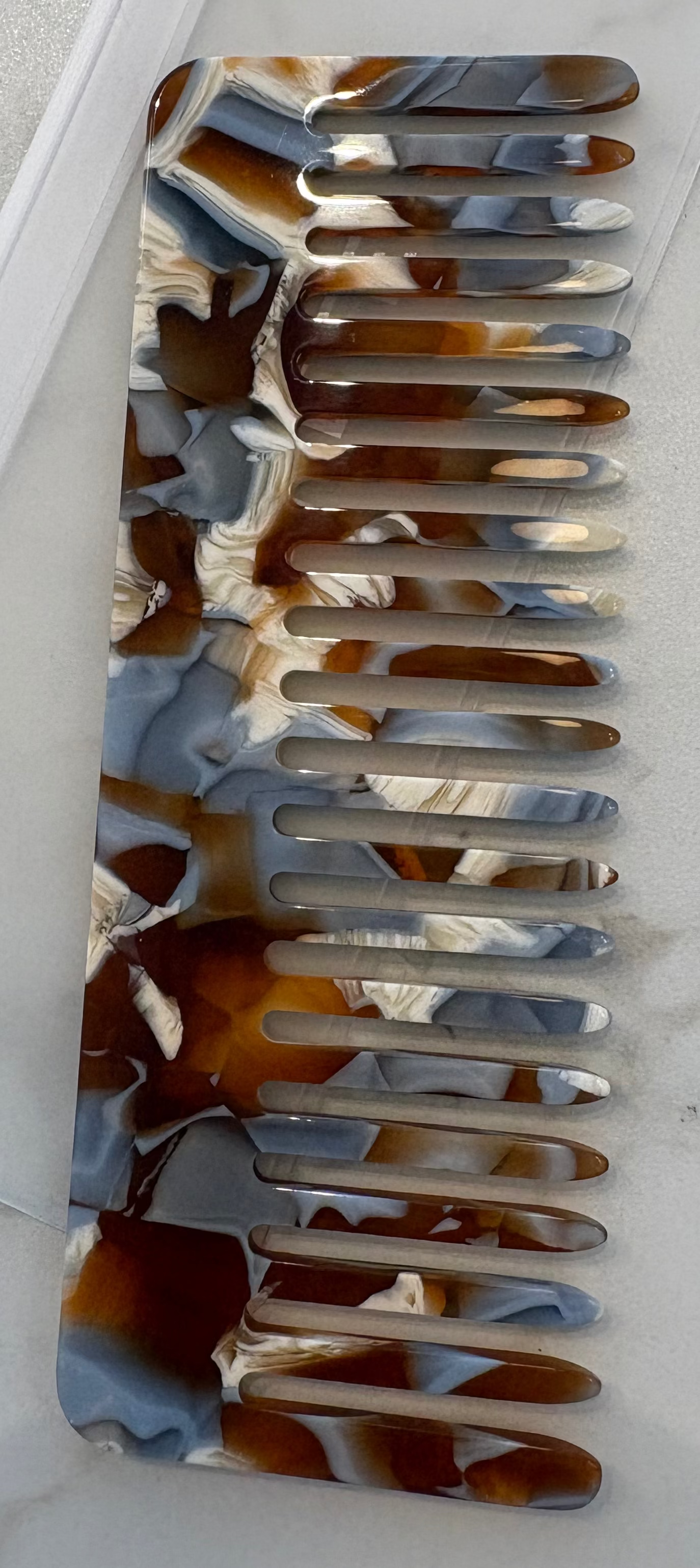 Brown, Cream & Blue Marbled Comb Machete