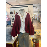 Chunky Alpaca Pearl Pattern Bomber Cardigan MAIAMI