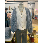 Chunky Alpaca Pearl Pattern Bomber Cardigan MAIAMI