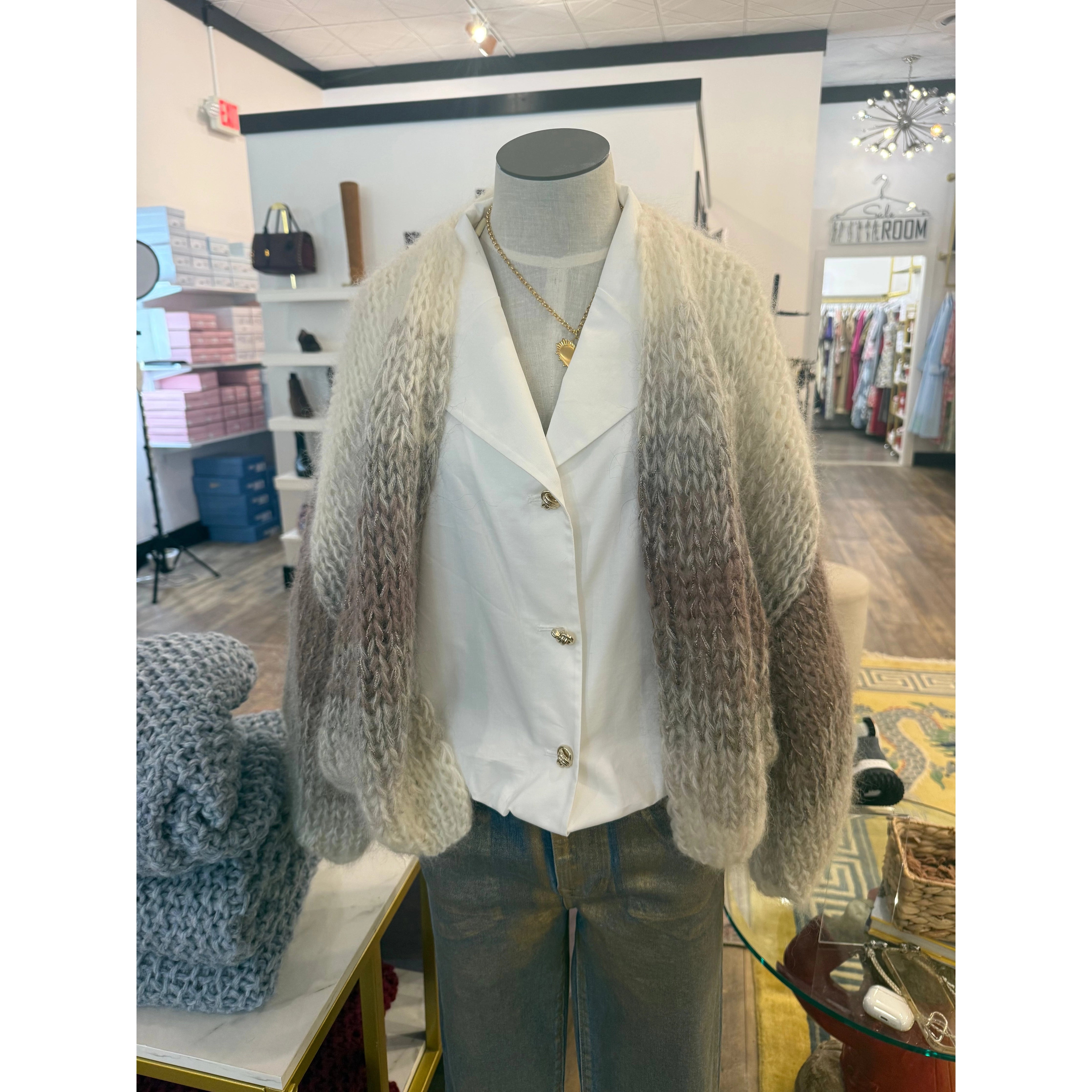 Mohair Lurex Mix Bomber Cardigan MAIAMI