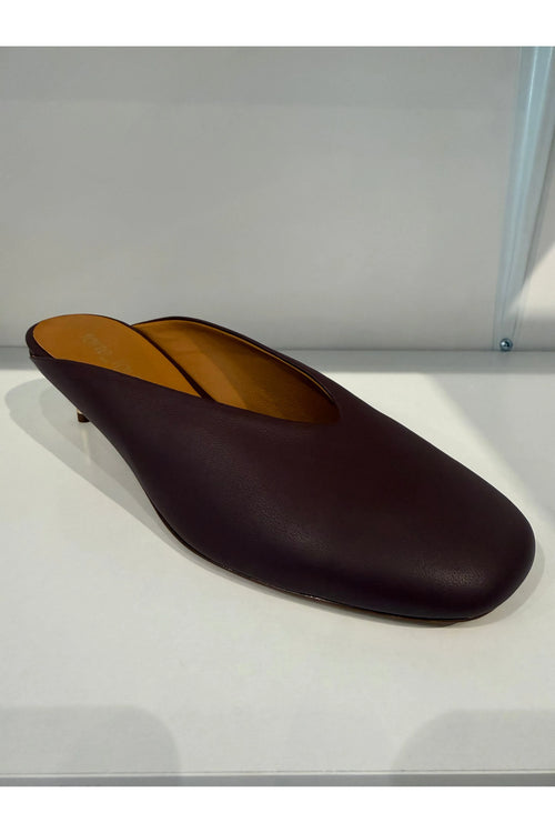 metal heel leather sabot forte_forte