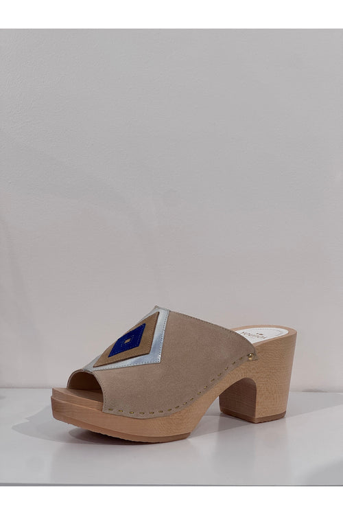 YouYou Velvet Leather Sable Sabot YOUYOU