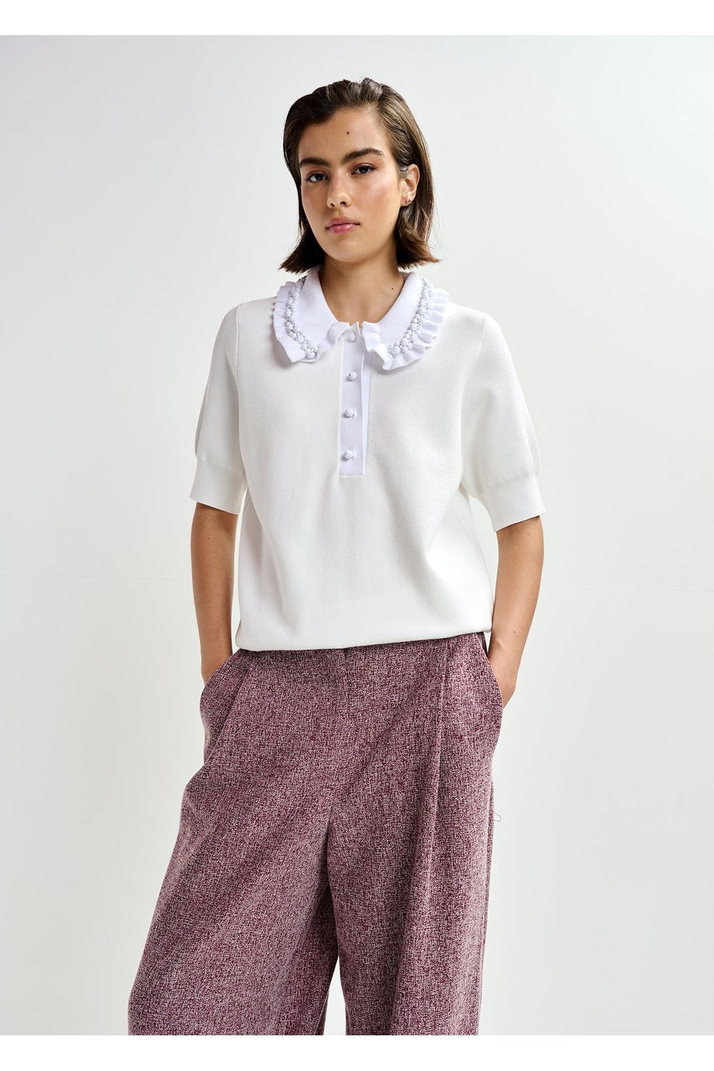 JEWELRY EMBROIDERED KNIT POLO ESSENTIEL ANTWERP