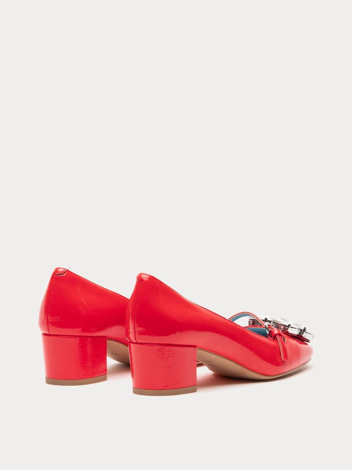 Josephine Heel Crinkled Leather Leather Geranium Frances Valentine