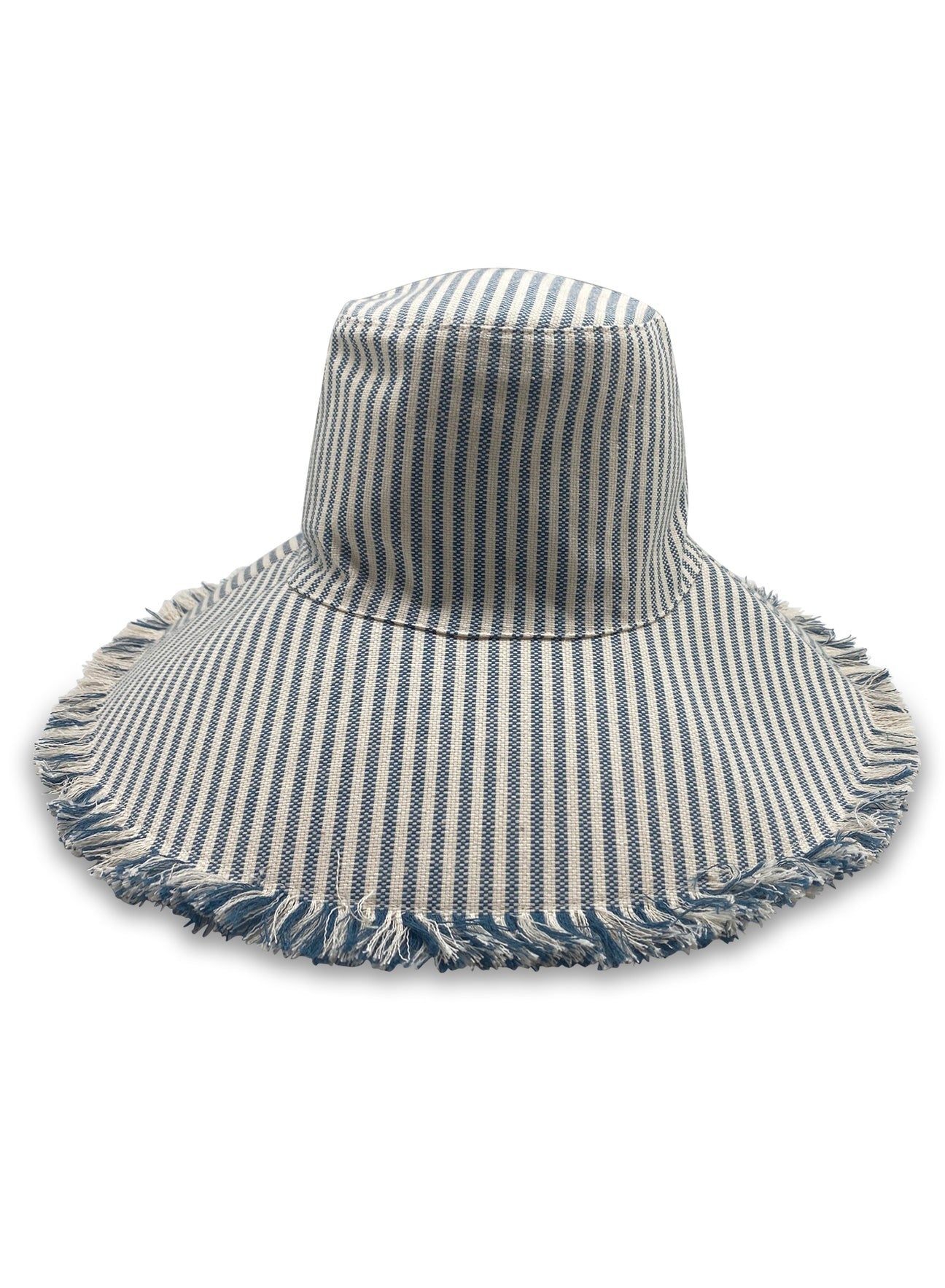 Hat Attack Traveler Canvas Packable Sun Hat Navy Stripe