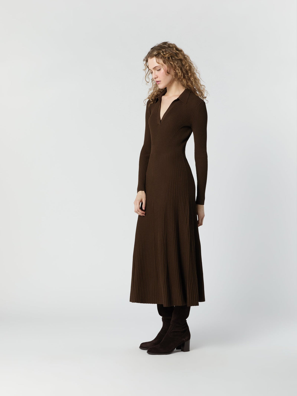Addie Johnny-Collar Sweater Dress Mashburn