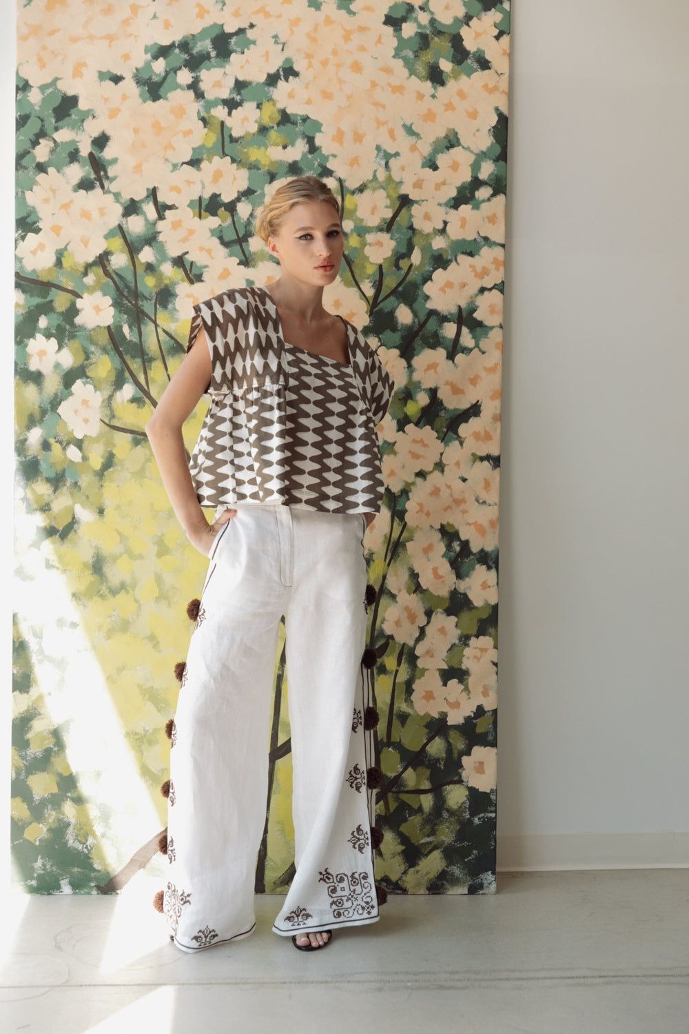 Square Neck Blouse Hope for Flowers by Tracy Reece