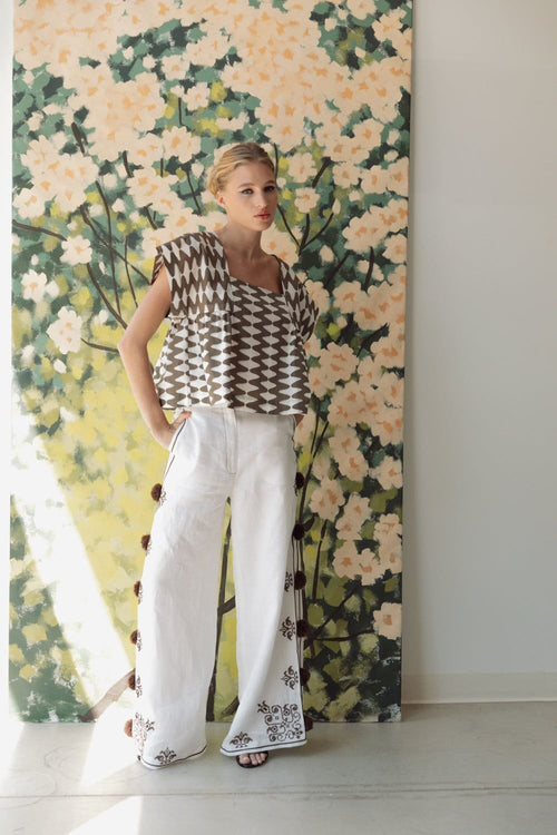 Square Neck Blouse Hope for Flowers by Tracy Reece
