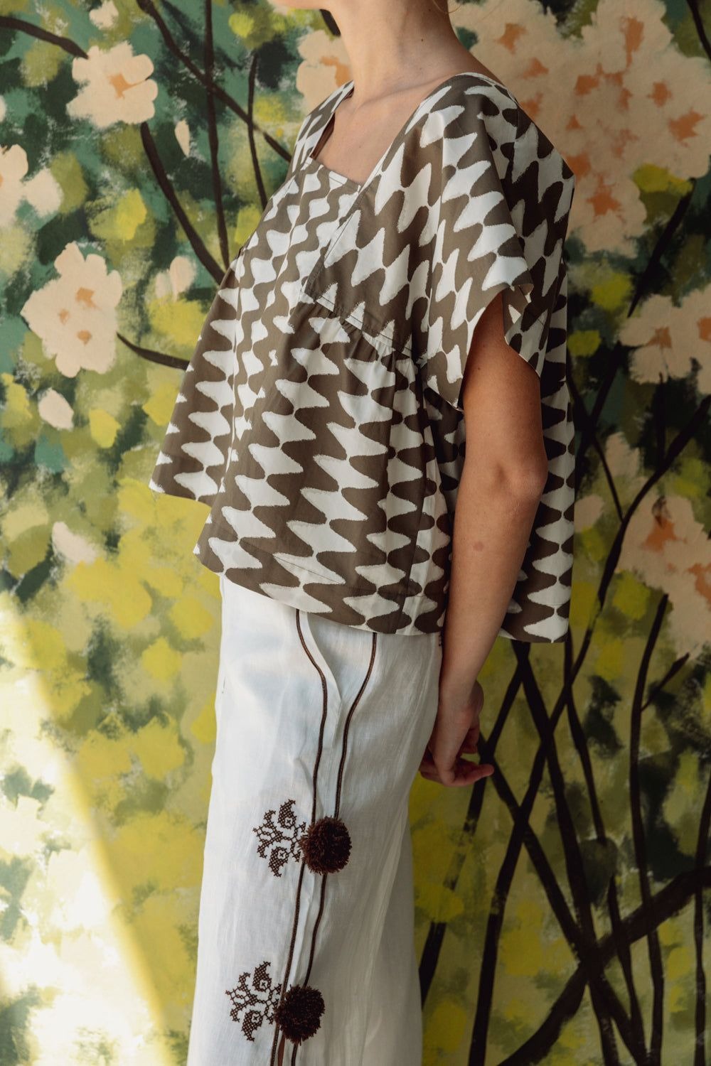 Square Neck Blouse Hope for Flowers by Tracy Reece