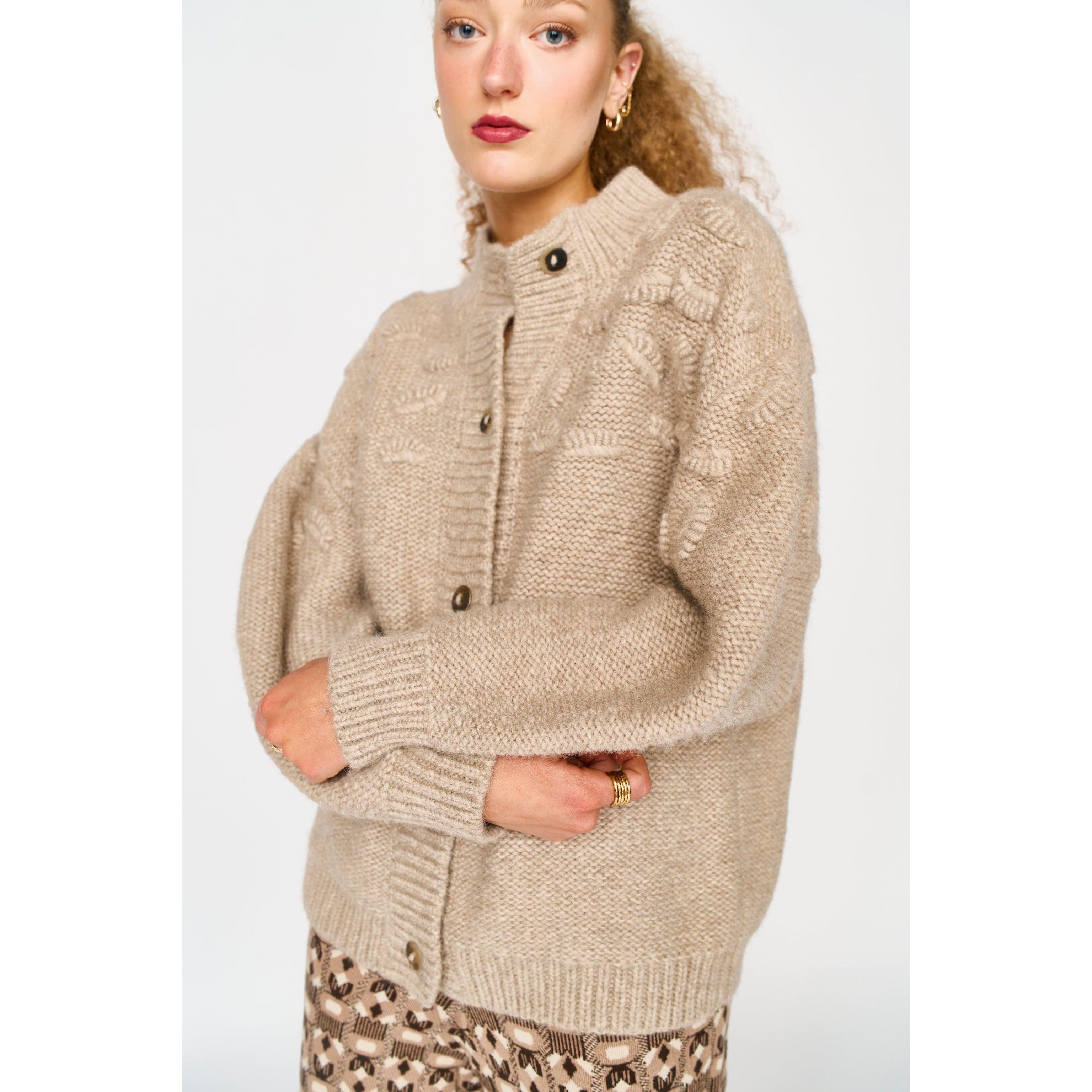Cusco Shell Cardigan in Graham Cracker