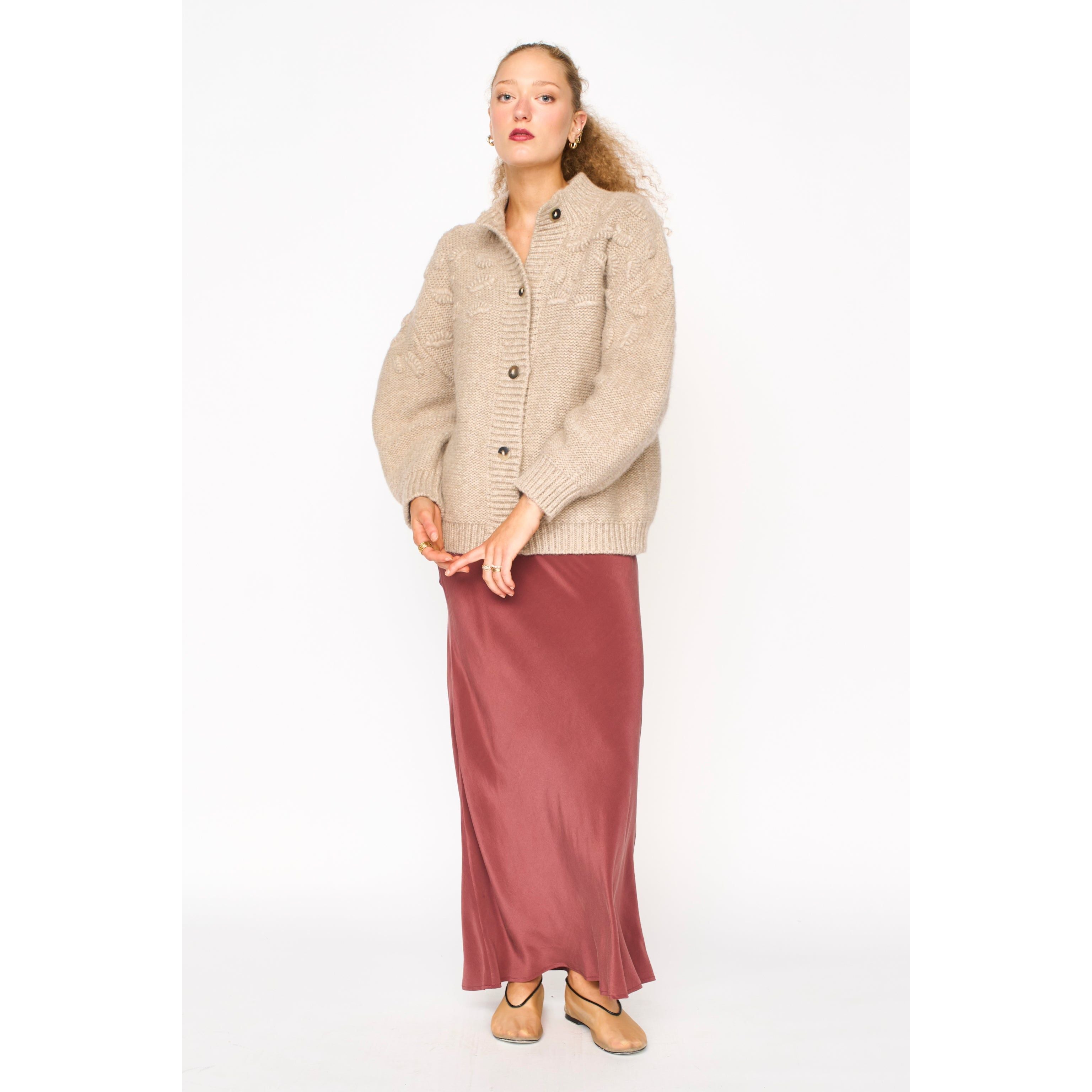 Cusco Shell Cardigan in Graham Cracker