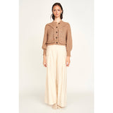 Moritz Embroidered Cardigan in Brownie
