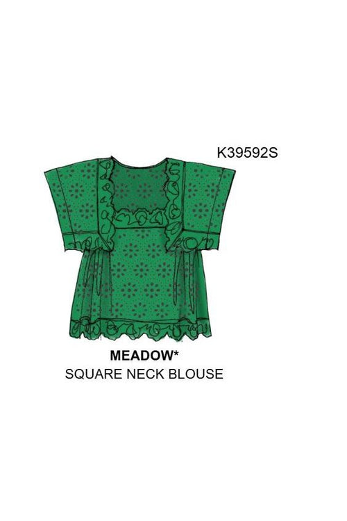 Square Neck Blouse Tribal Zig Zag Hope for Flowers by Tracy Reece