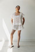 Square Neck Blouse White Eyelet Hope for Flowers by Tracy Reece