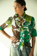 Frilled Buttondown Tropical Flowers Hope for Flowers by Tracy Reece