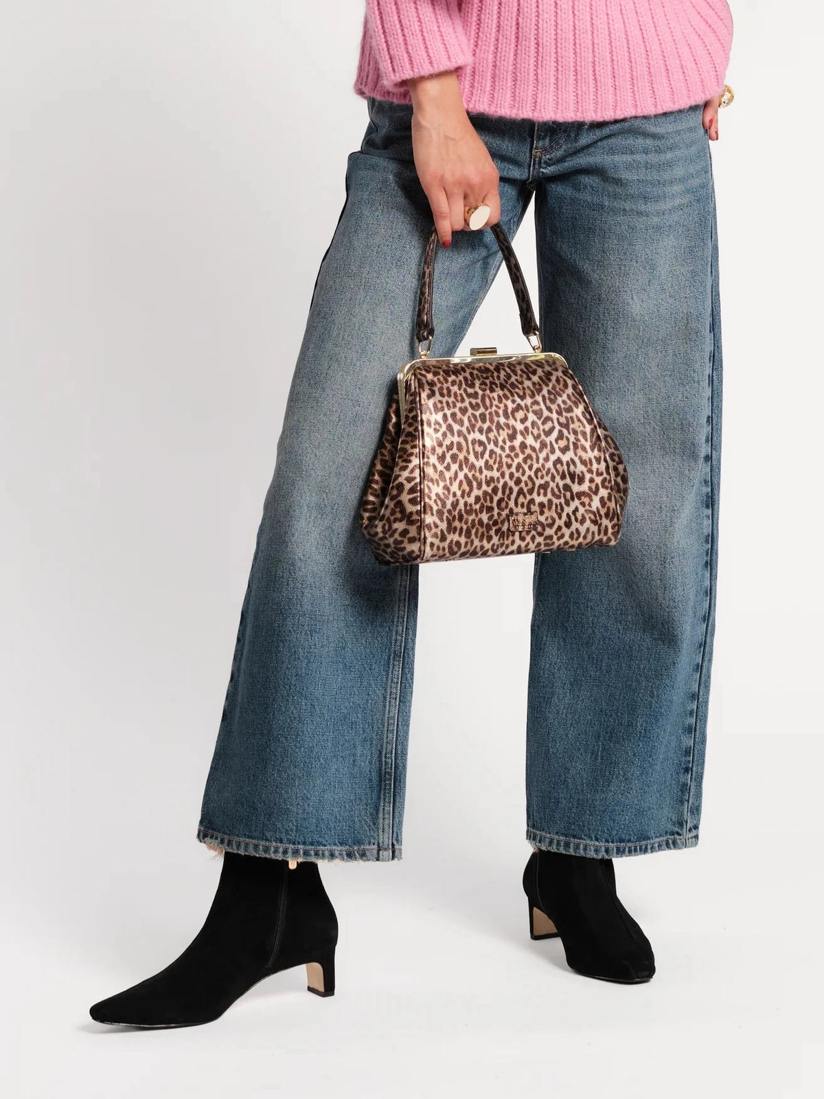 Katherine Frame Bag Metallic Leopard Leather Multi OS Frances Valentine