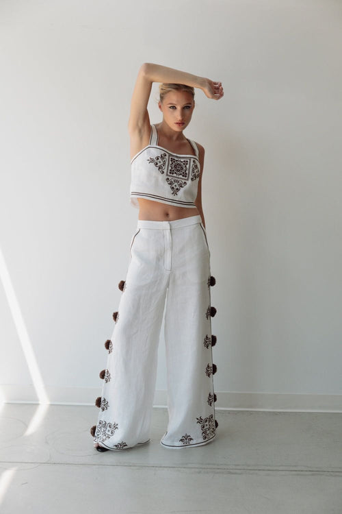 Embellished Pom Pom Pant Hope for Flowers by Tracy Reece