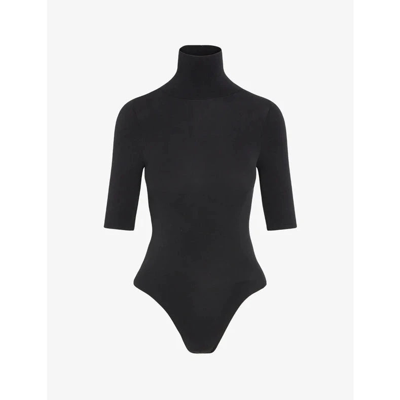 Ballet Short Sleeve Turtleneck Bodysuit Commando