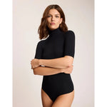 Ballet Short Sleeve Turtleneck Bodysuit Commando