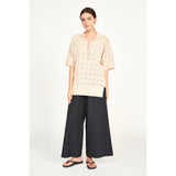 Mirth Adelaide Pointelle Knit Top in Shell