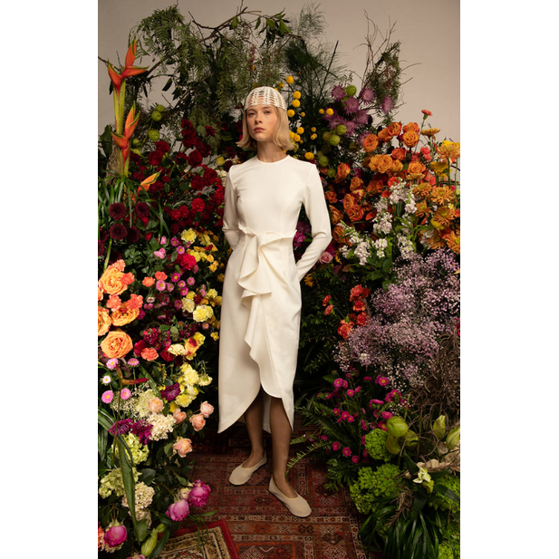 GENZEBE DRESS IVORY CREPE Kika Vargas