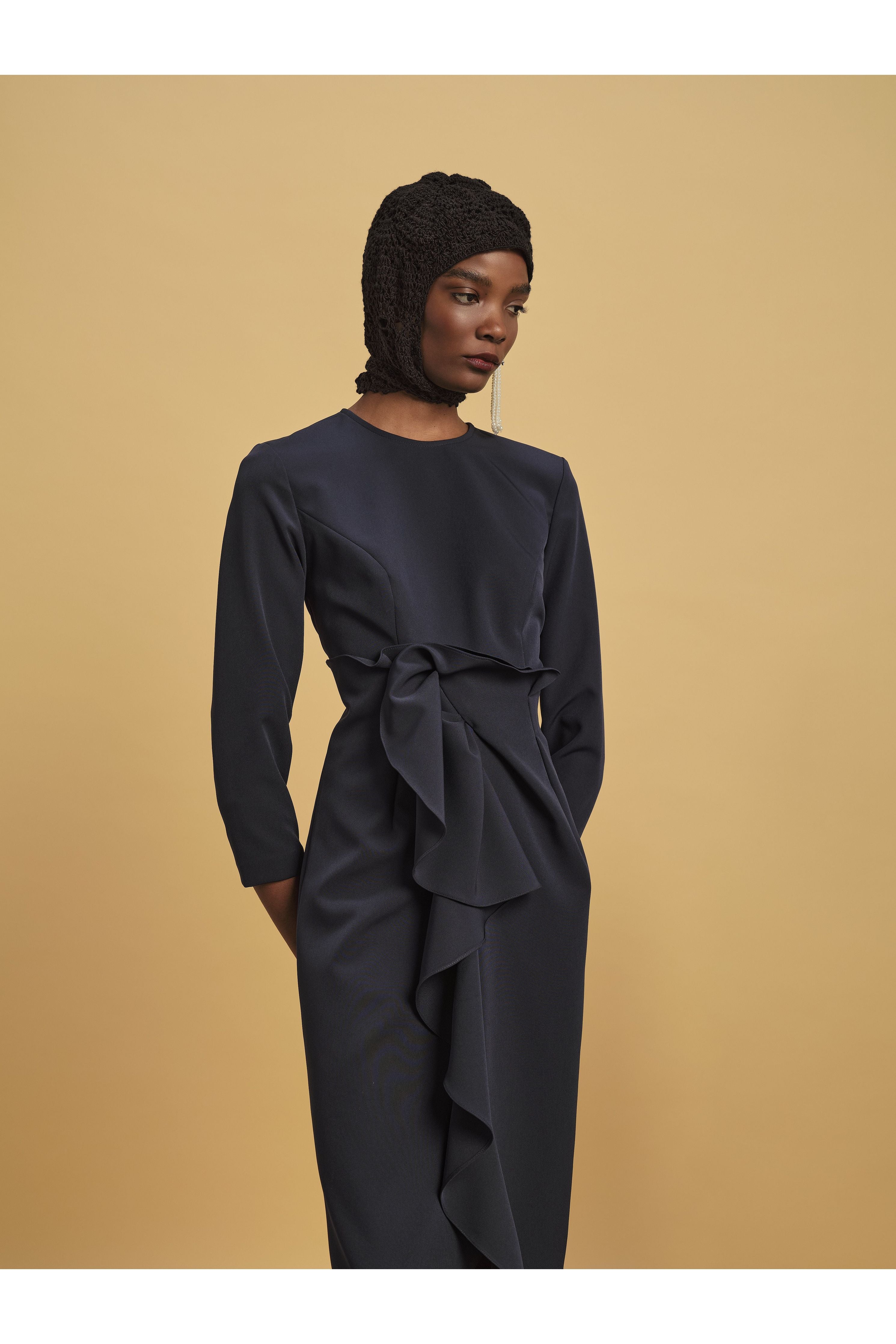 GENZEBE DRESS NAVY CREPE Kika Vargas