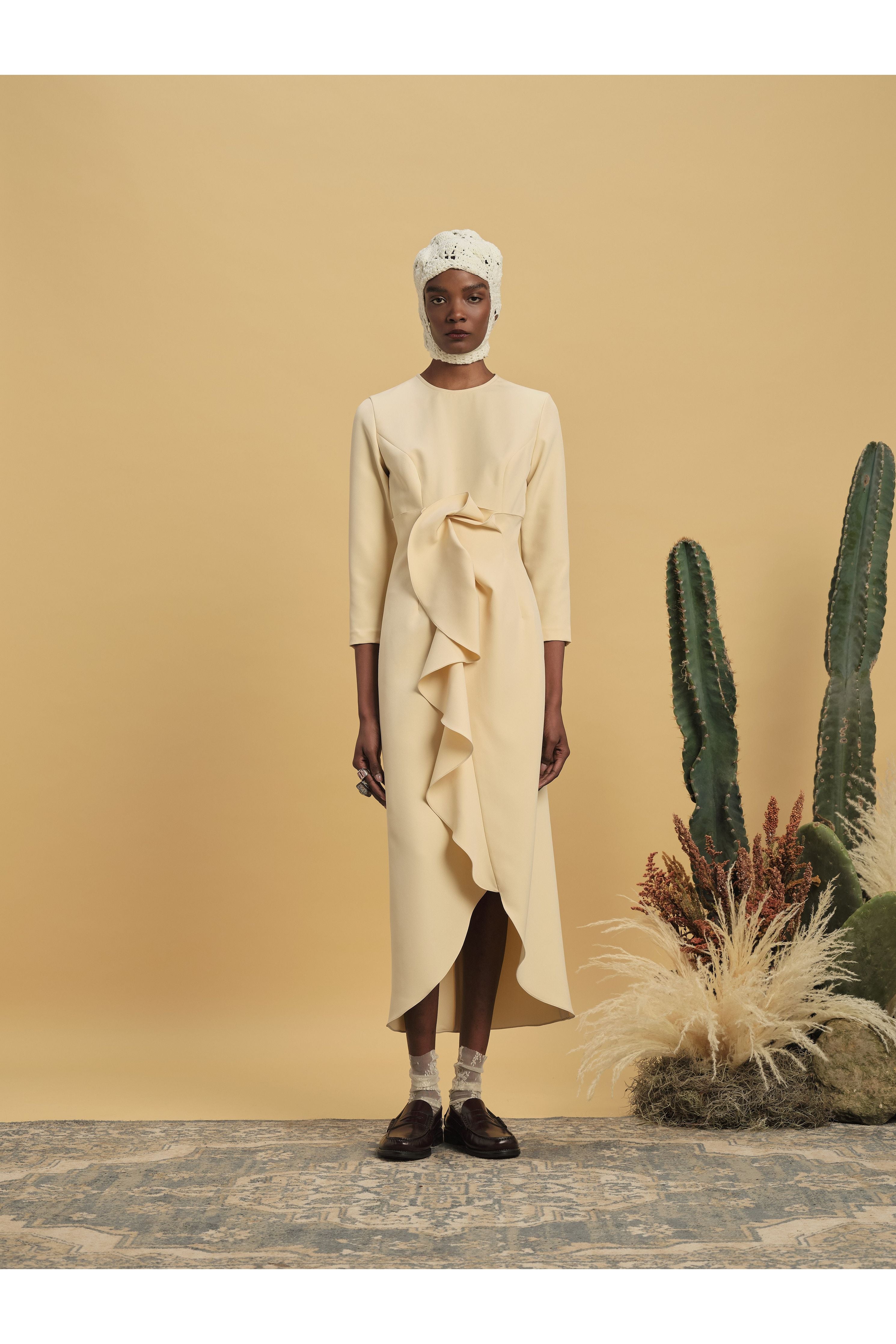 GENZEBE DRESS BUTTER CREPE Kika Vargas