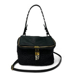 Black Mini Rough Night Crossbody - Black Mesh