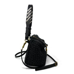 Light Gray Mini Rough Night Crossbody - Black Mesh
