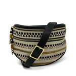 Black Inez Belt Bag - Inez Belt Bag - Woven Zigzag
