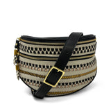 Black Inez Belt Bag - Inez Belt Bag - Woven Zigzag