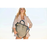 Beige Bantham Tote - Sand Threaded Weave