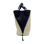 Black Bantham Tote - Sand Threaded Weave