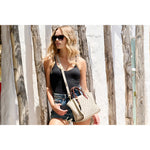 Gray Mini Tote - Chalk Lazer Criss Cross