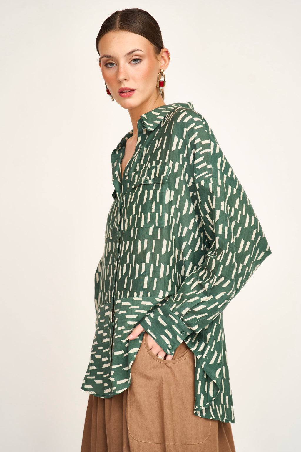 Kyoto Shirt in Verdure Rainfall MIRTH