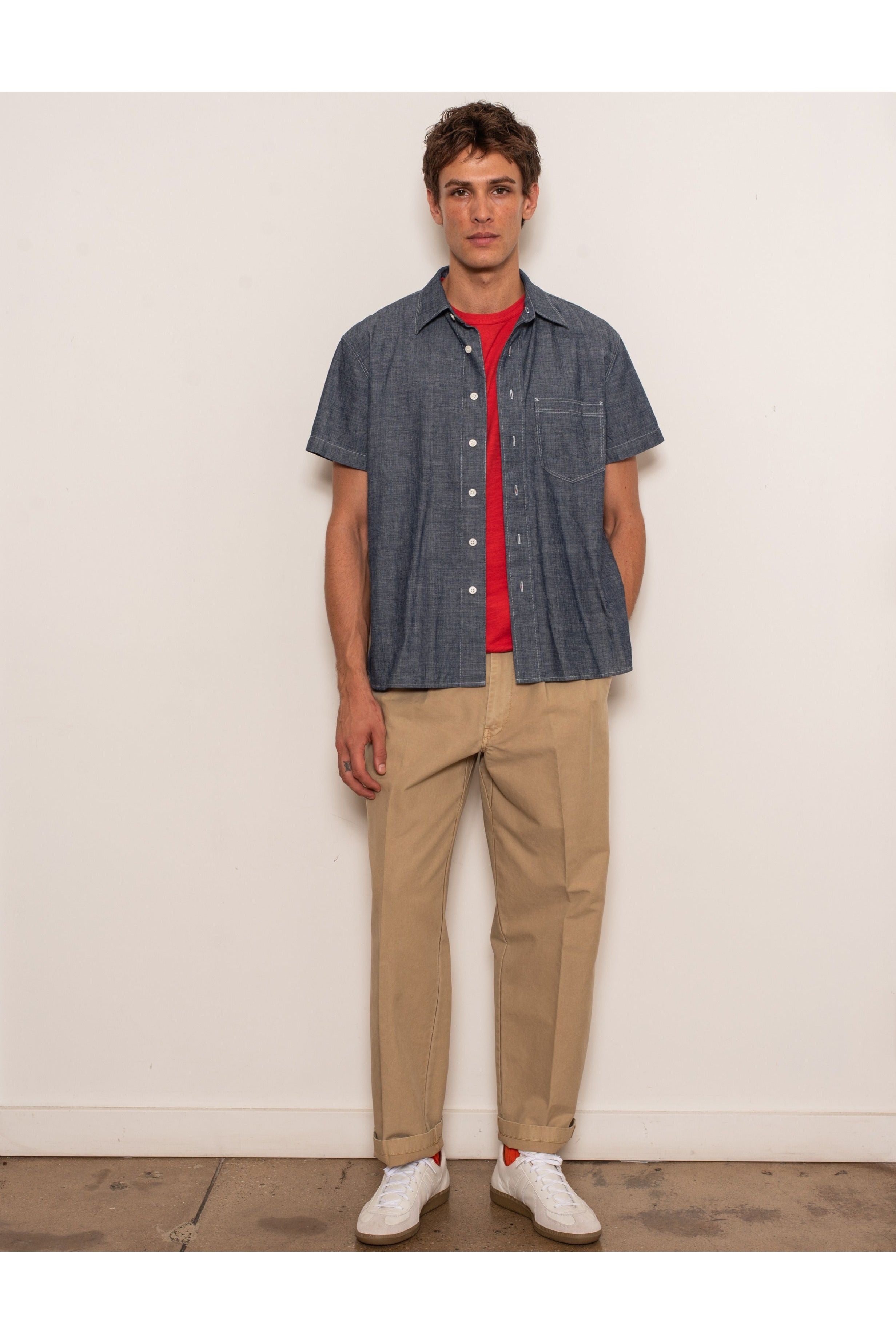 Alex Ss Shirt In Chambray Alex Mill